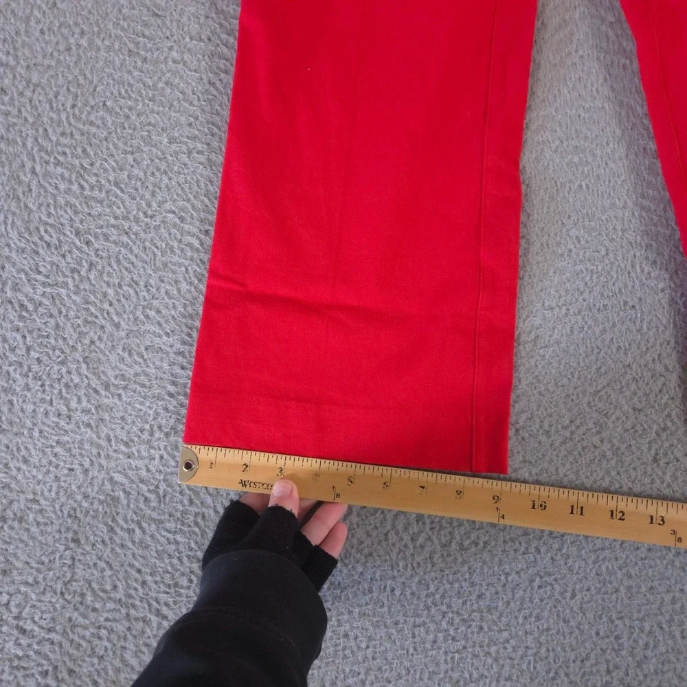 Spanx Pants Womens Medium Petite Red On The Go Ankle Flare Stretch Pockets - Picture 2 of 10